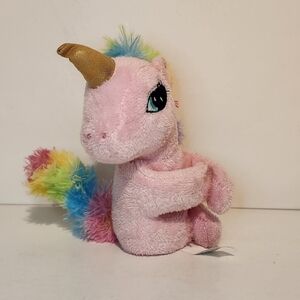 Unicorn Plushie with Velcro straps to attach to a writing utensil